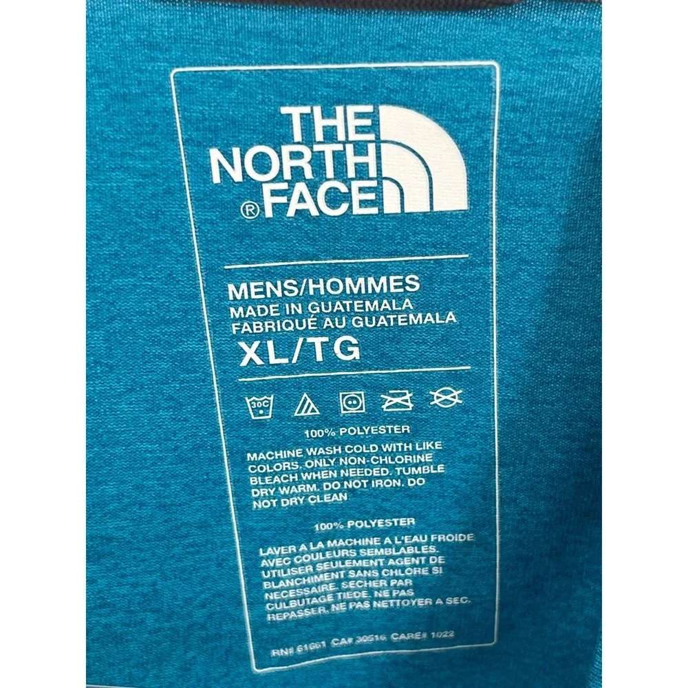 THE NORTH FACE Long Sleeve Shirt Mens XL Blue Heathered Crewneck Logo Activewear
